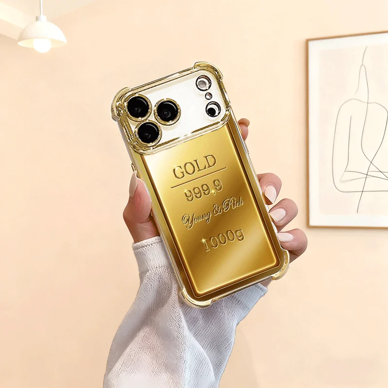 

Golden stripe pattern phone case suitable for iPhone 17 16 15 14 13 12 11 Pro/Max/Plus anti drop and shockproof back cover