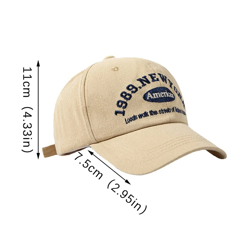 1989 American Retro Men\'s And Women\'s Baseball Caps Street Lettered Embroidery Retro Flat Caps Solid Black And White Hip Hop Cap