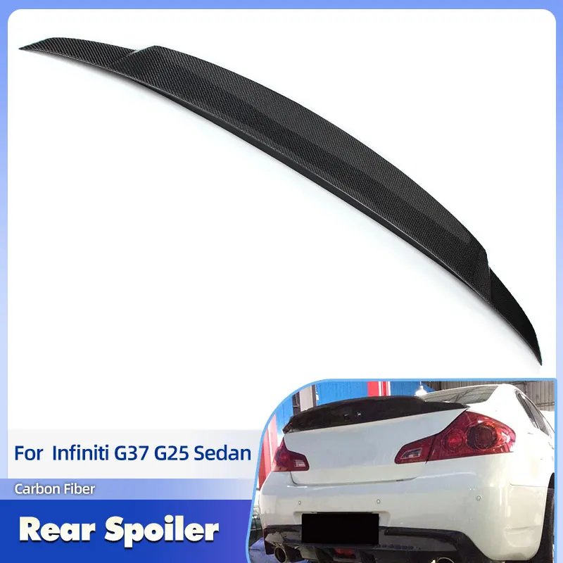 Car Rear Trunk Spoiler Wings Carbon Fiber for Infiniti G37 Sedan 2009-2013 G25 2011 2012 Racing Rear Spoiler Boot Trunk Wing Lip