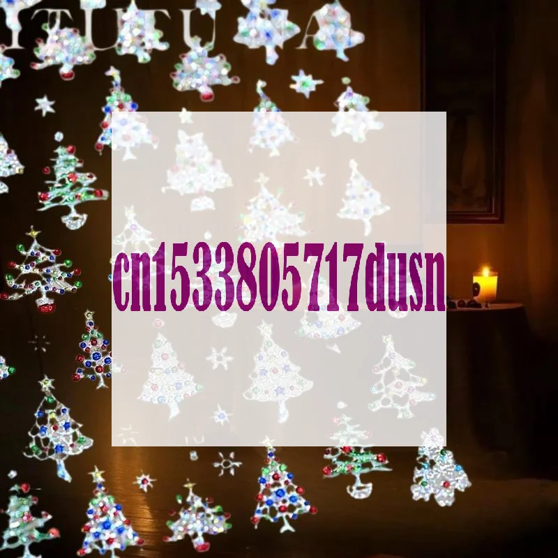 Dulce motivo navideño bola de cristal luces surtidas árbol de Navidad transferencias de Arte de uñas calcomanías de manicura adornos de uñas regalo