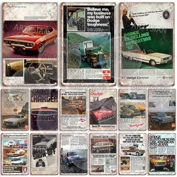 Automobile Metal Sign Car Truck Van Pickup Bus Ads Metal Plaque Dodge Charger R/T Dart Coronet Sweptline Challenger Colt Ram