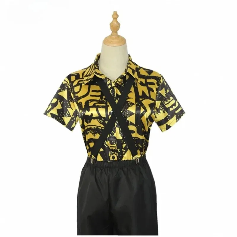 

Strange Season Eleven Cosplay Costume Short Sleeve Shirt Dress Yellow Jumpsuits Sale Suspender Halloween Carnival Women