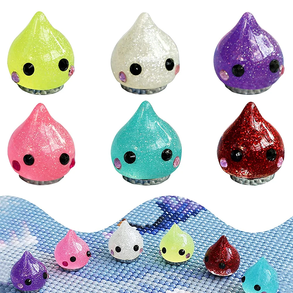 

6Pcs Diamond Painting Magnet Cover Holder,Water Droplet Double Sided Magnets Cover Minders Locator Diamond Art Accessories Tools