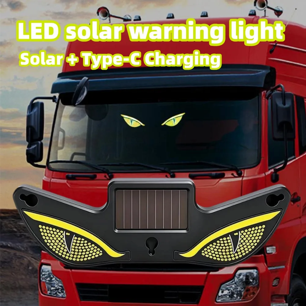 High-quality Solar Dynamic Demon's Eye LED Light, Solar Powered Car Anti-Rear-End LED Flashing Rear Window Light,Atmosphere Lamp