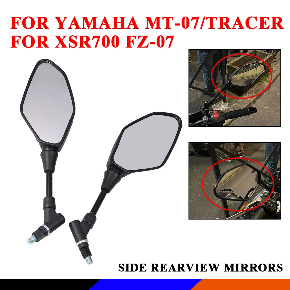 Espejos retrovisores para YAMAHA MT-07 Tracer MT07 XSR700 XSR 700 FZ-07, accesorios de motocicleta, espejo retrovisor lateral modificado