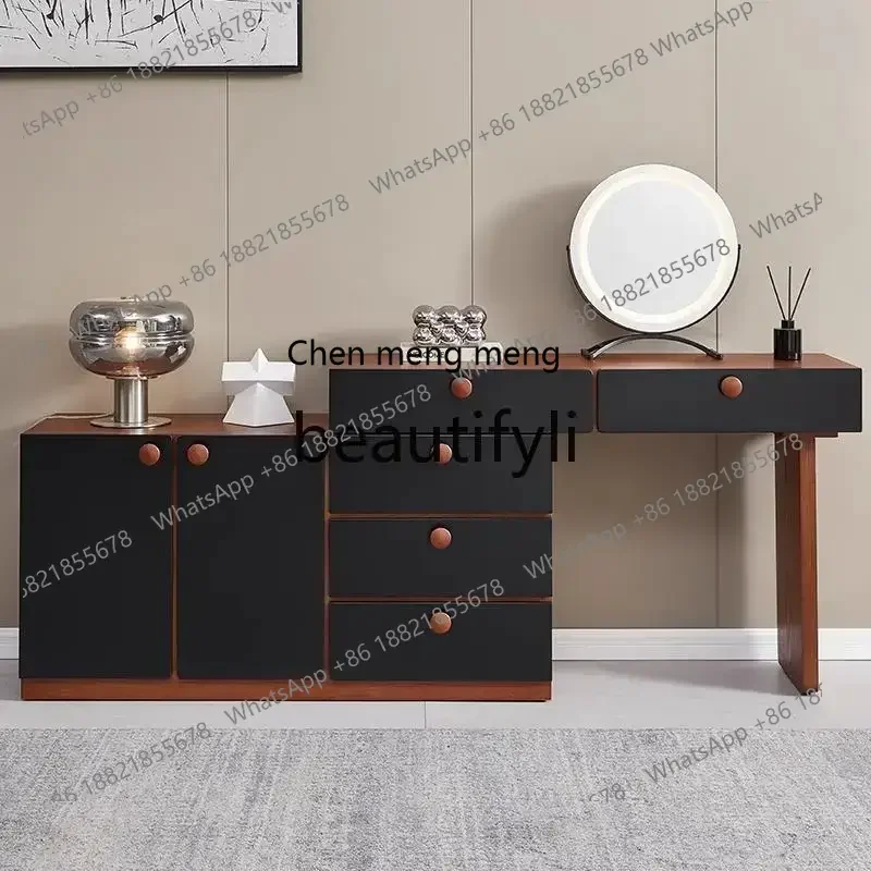 

D178 French antique dresser storage cabinet integrated bedroom bedside solid wood makeup table