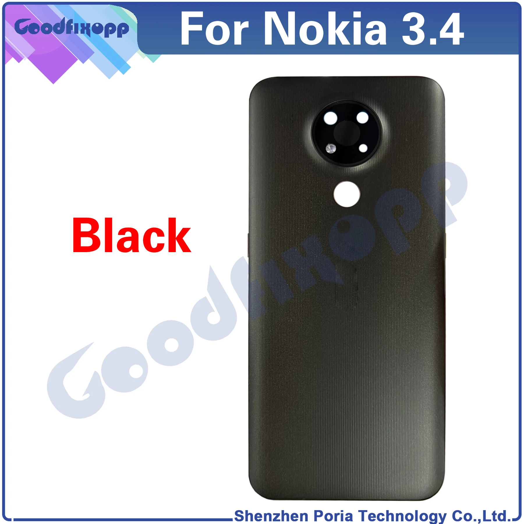 Cover For Nokia 3.4 TA-1288 TA-1285 TA-1283 Back Battery Cover Door Housing Case Rear Cover Replacement