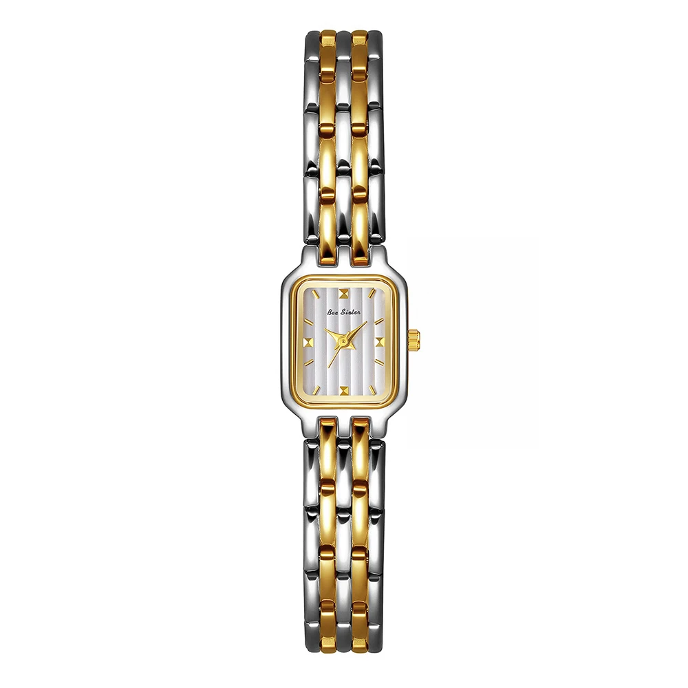 Square Vintage Gold Watch for Women Stainless Steel Bracelet Business Quartz Women's Wristwatch Waterproof Daily Dress Clock NEW