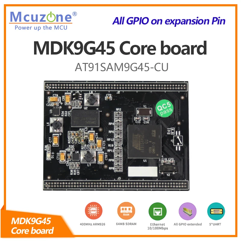 

MDK9G45 Core Board, AT91SAM9G45 400MHz CPU, 64MB DDR2, LCD, Ethernet ISI