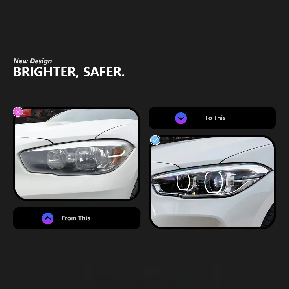 Headlight 2015-2018 Dual Color Head Lamp Modified 1 Series Lens Style Upgrade   Lamp Ikon Style for