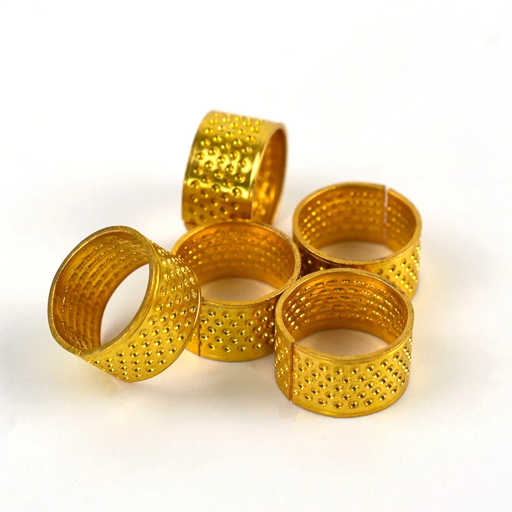 20Pcs Golden Thimble Sewing Finger Protector Adjustable Ring for Canvas DIY Craft Tools Thimble Sewing