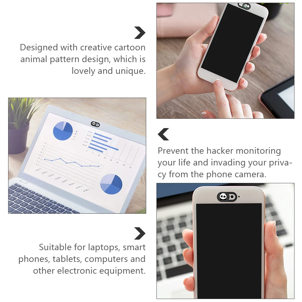 3pcs Privacy Protection Cover For Creative Cartoon Design Laptop Phone Tablet Protector