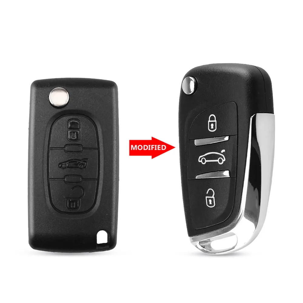 KEYYOU 2/3 pulsante 433MHZ modificato Filp chiave a distanza per auto per Peugeot Partner 207 306 307 308 407 408 3008 Citroen C2 C3 ASK Control