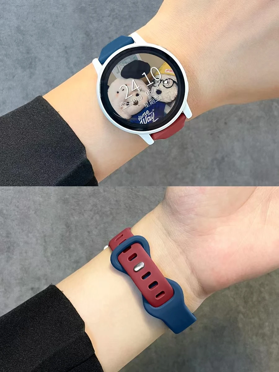 Silicone Strap for Samsung Galaxy Watch3 41/45mm 4Classic 5 40/44mm Active Gear Loop for Huawei Watch GT Huami Amazfit GTR Band