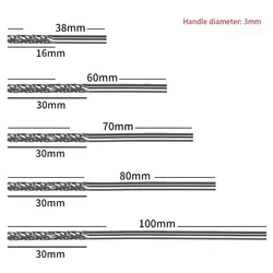 High Performance Long Shank Carbide Burr Set for Milling Cutter 3mm 1/8 inch Rotary Tool Burr Cut 38mm to 100mm