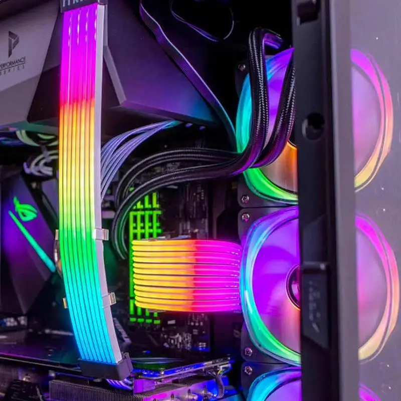 Kable zasilające RGB adresowalne elementy wewnętrzne RGB przedłużacz kabla zasilającego PC dla złącze płyty głównej duża moc zasilania