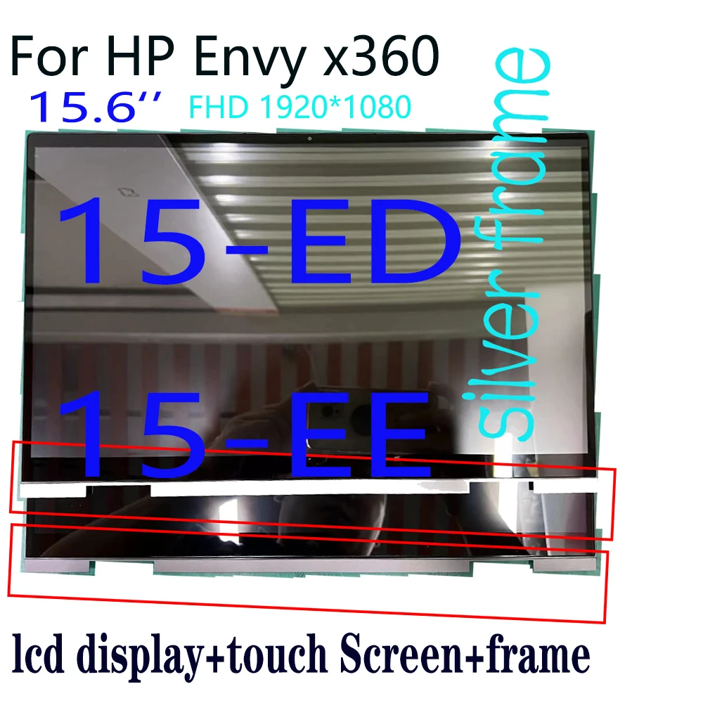 AAA+ 15.6 For HP Envy x360 15M-ED 15-ee0504sa 15m-ee0013dx 15-ee 15-ED FHD IPS LCD Display Touch Screen Digitizer Assembly Bezel