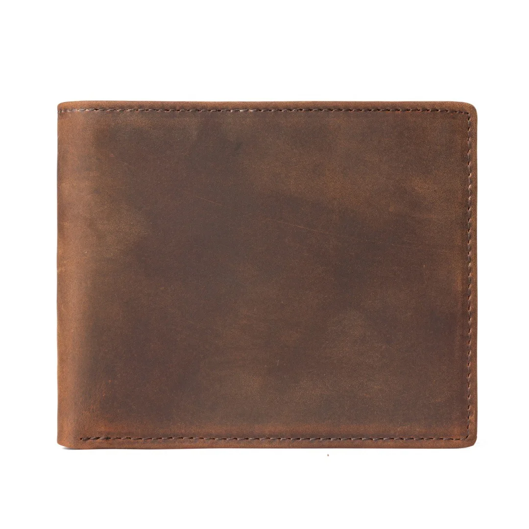 Retro men's leather wallet short first layer cowhide change bag anti-theft brush wallet wallet wholesale