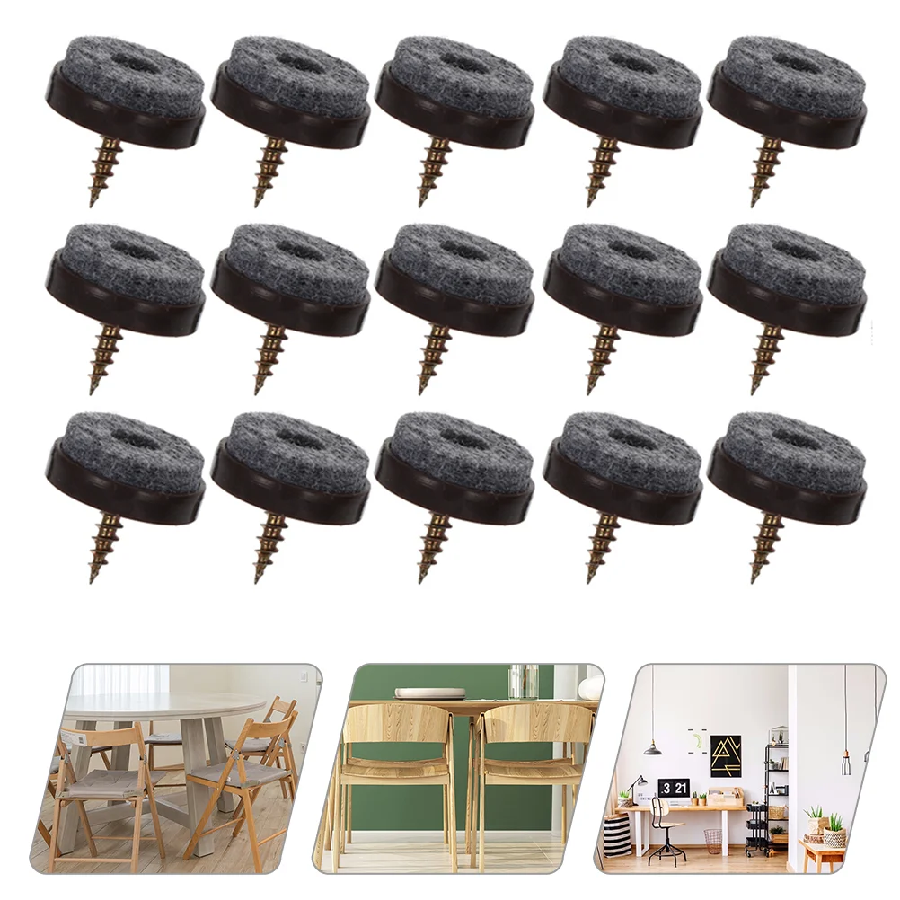 

20 Pcs Chairs Cushions Felt Floor Nails Table Leg Pads Furniture Tacks Bottom 24X24X24CM Brown Glide Protector Protective