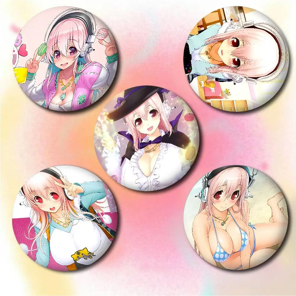 أنيمي سوبر سونيكو 58 مللي متر الحيوانات مضحك دبابيس شارة ظهره الملابس هدية التبعي #2