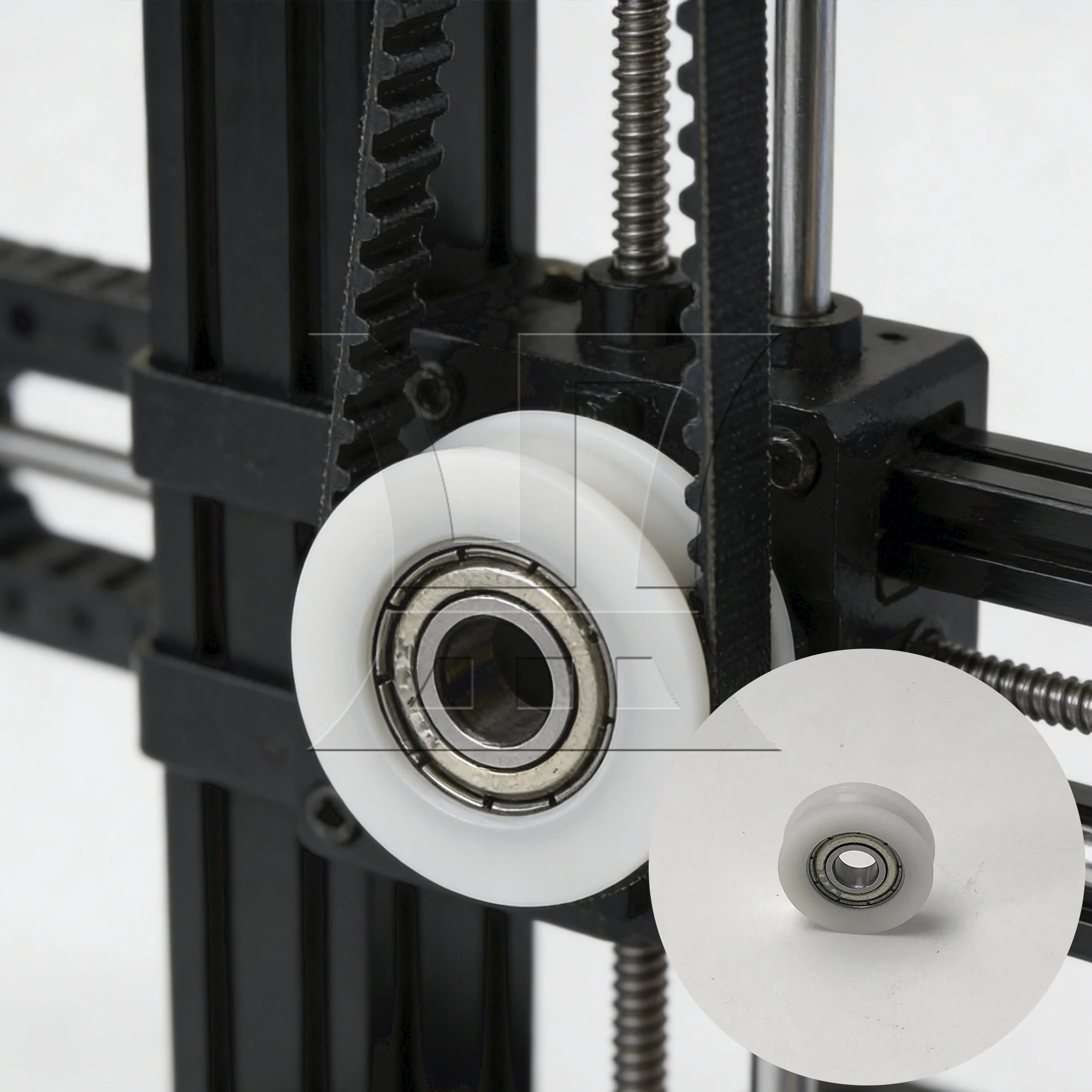 

6pcs Bearing Pulley Wheel 0.6x2.2x0.7cm White Wide Slot For Metal Wheel Push Doors Windows Track