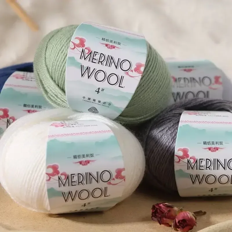 50g Merino Wool Yarn Ball in Coarse Wool for Hand Knitting Diy Crochet Sweater and Scarf Soft and Cozy