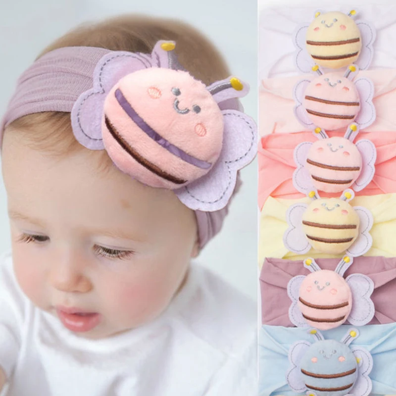 

Cute Bee Baby Headband Soft Elastic Nylon Hair Bands 0-2Year Boy Girl Kids Headwear Cartoon Children Hair Accessories Photo Prop