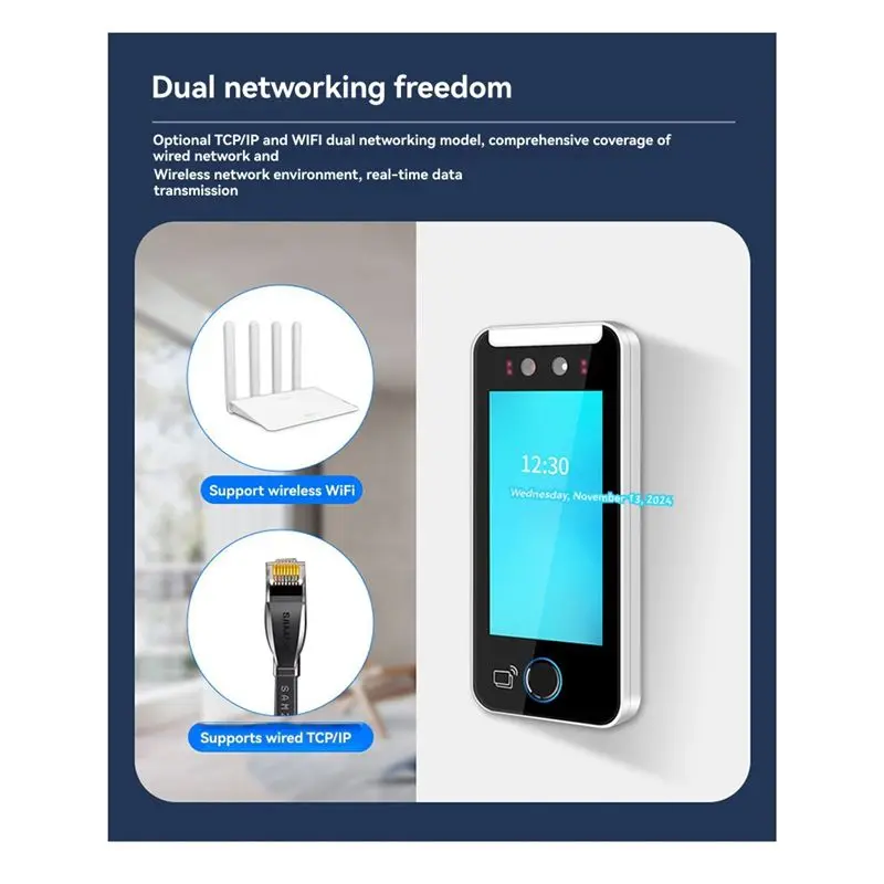 Intelligent Biometric Fingerprint Time Attendance Machine 5000 Users 5In Touch Lcd 2MP Camera Time Attendance B-Y41A