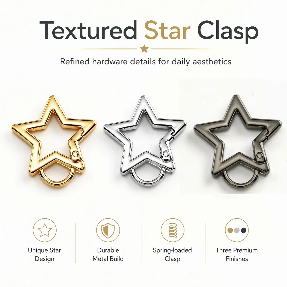 5-100Pieces Star Shape Spring Ring Open Buckle Carabiner Snap Clip for Leather Bag Handbag Belt Strap Connector Key Findings