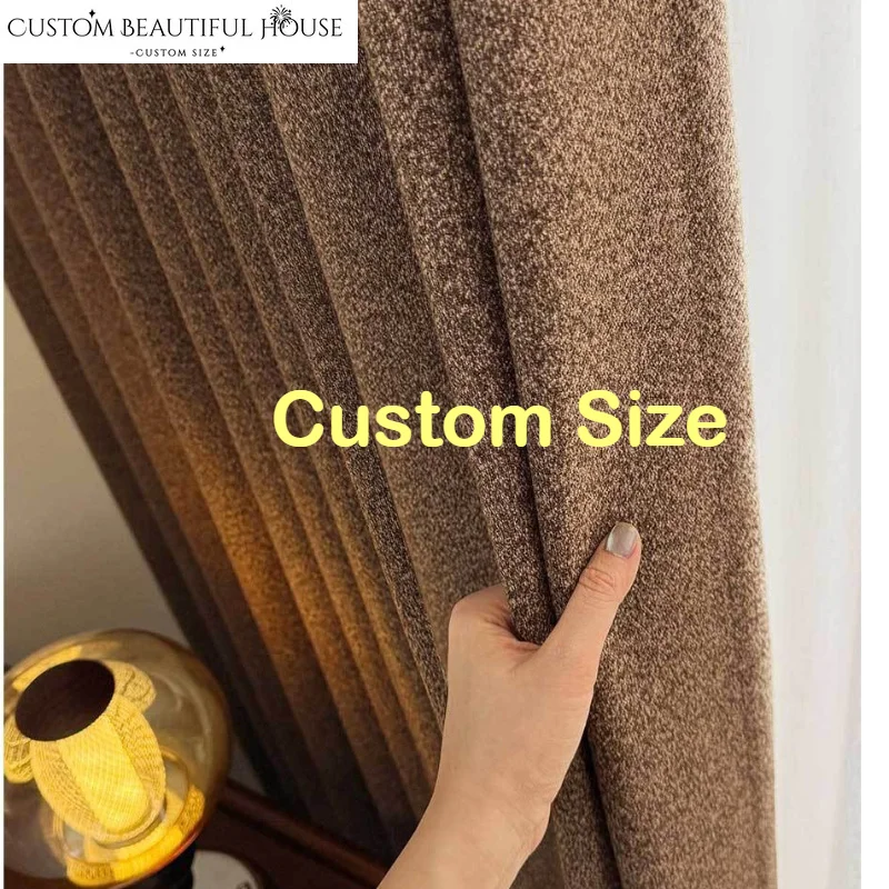 Blackout Retro Double-Sided Mami Lad Style Balcony Front and Back Same Color Custom Size Curtains for Living Dining Room Bedroom