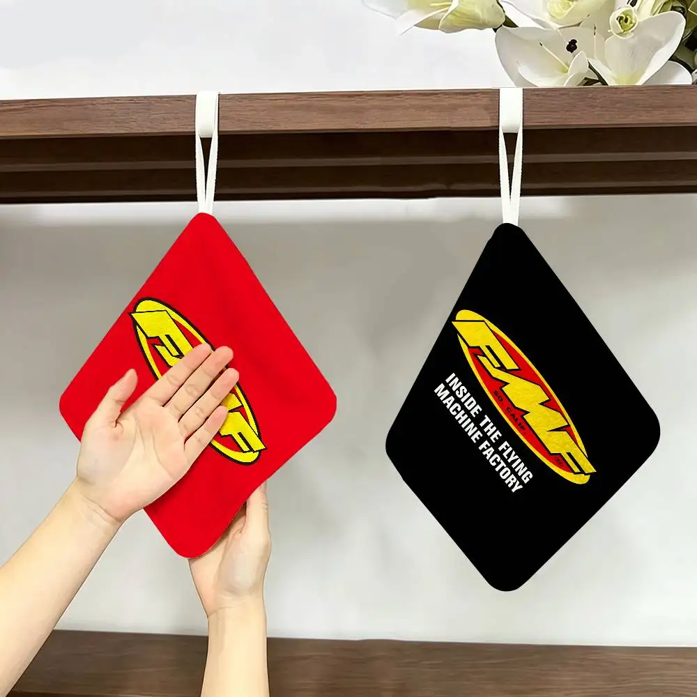F-FMF Racing Logo Polyester Cotton Hanging Kitchen Towel, Absorbent Hand Wiping Cloth for Daily Cleaning Drying