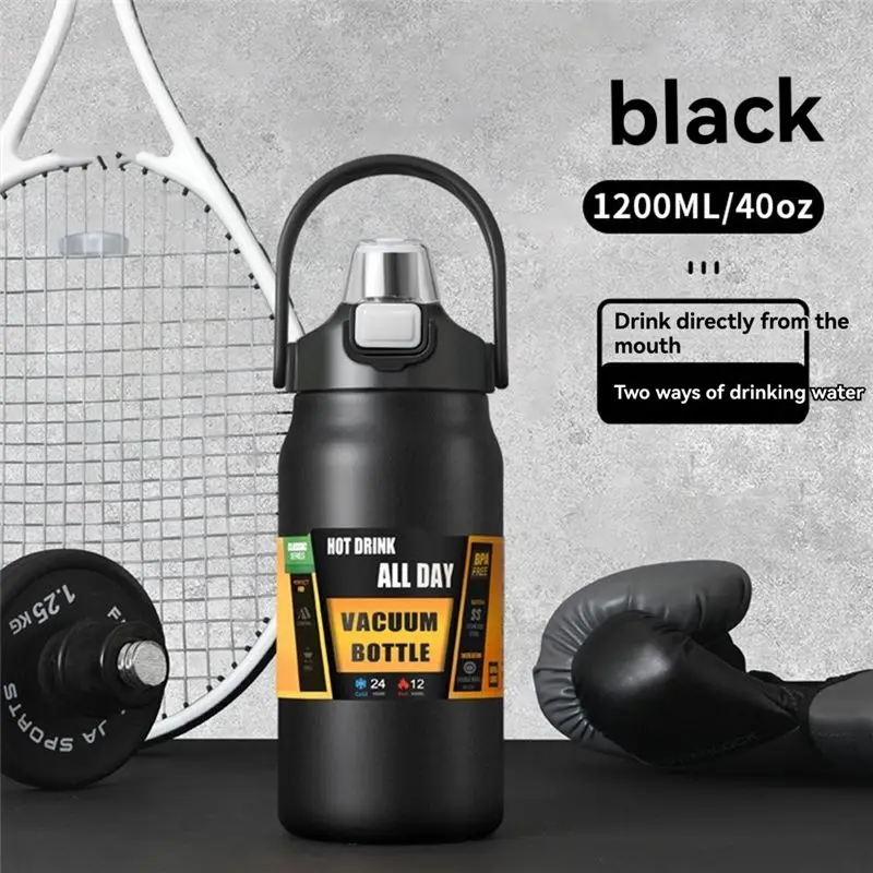 ABRW-Portable Handle Cup 304 Stainless Steel Double-Layer Insulation Bounce Lid Space Kettle Mountain Climbing