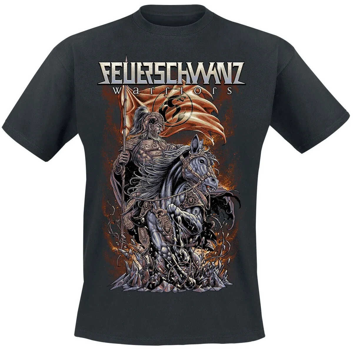

Feuerschwanz Warrior Knight T-Shirt, Unisex Folk Metal Band Tee, Perfect for Fans To Show Love for Folk Metal with Epic Art