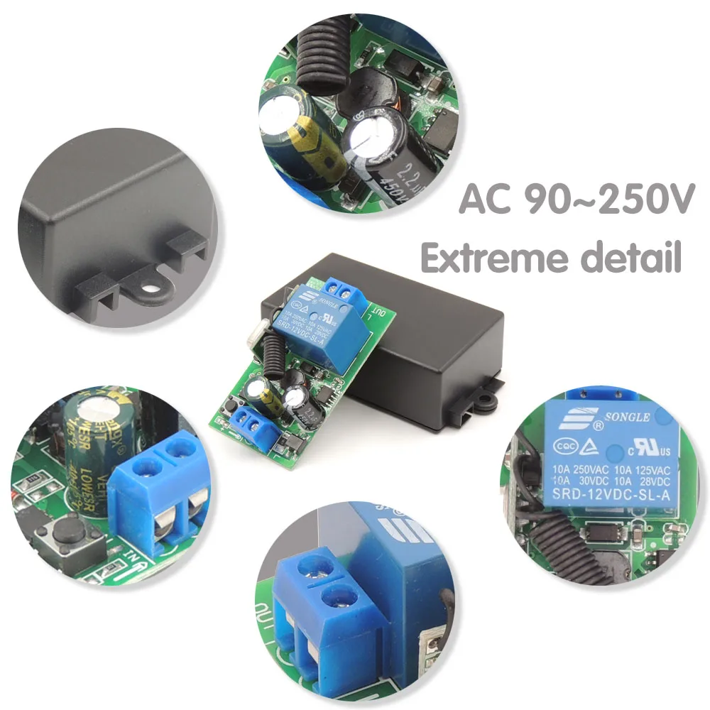 Không Dây Điều Khiển Từ Xa AC 110V 220V Radio Tiếp Thu Và Rf 433Mhz Điều Khiển Từ Xa, cho Đèn Đồ Gia Dụng DIY