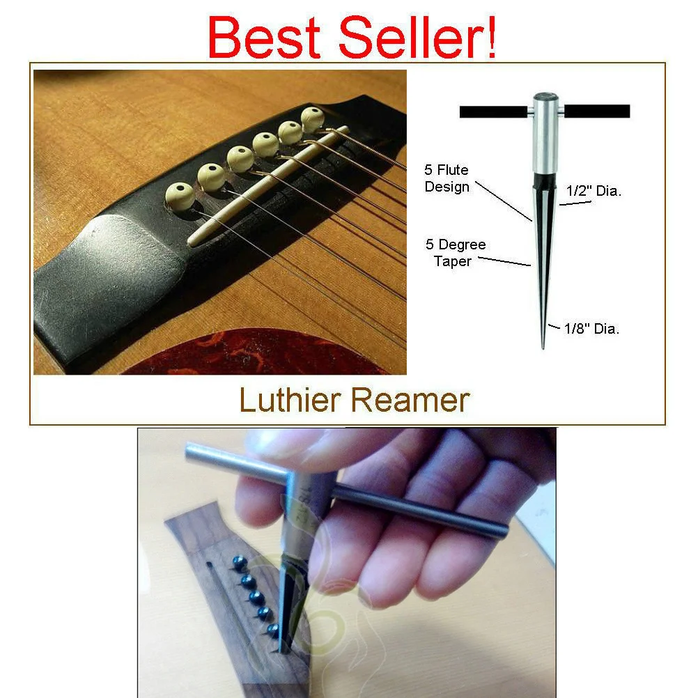 

Guitar Bridge Hole Drill Tool Heavy Duty Steel T-Handle Precision Reamer For Guitar Drilling Accessory Instrument Supply