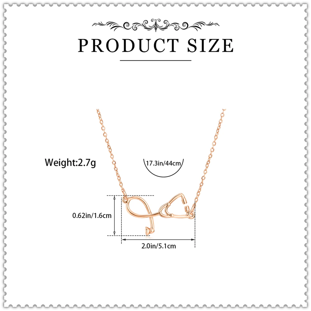 Hanreshe Simple Stethoscope Pendant Necklaces Medical Jewelry Accessories for Respiratory Doctor Nurse Medicine Student Gifts