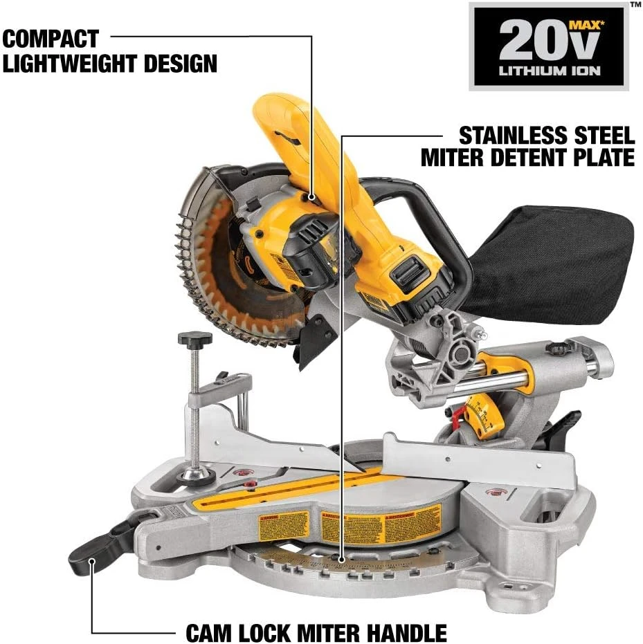 20V MAX* 7-1/4-Inch Miter Saw, Cordless (DCS361M1)