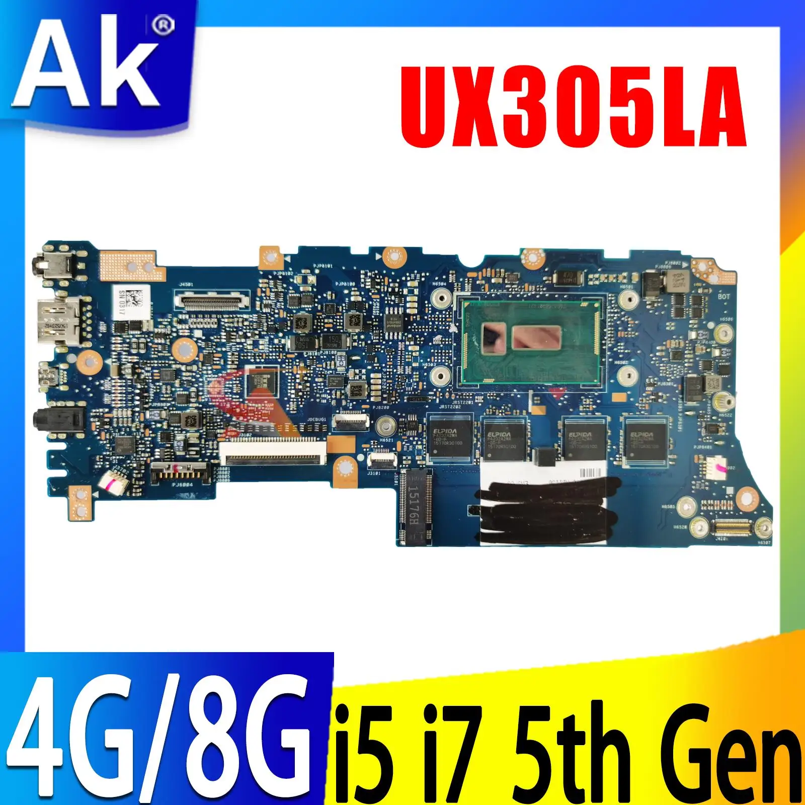 Placa base UX305LA para Asus ZenBook, UX305LA _ MB, UX305L, UX305, CPU, I5-5200U, 4G, 8G RAM, 100% trabajo probado