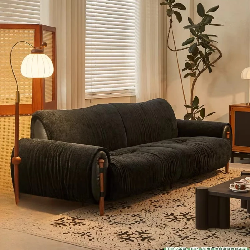 

Fabric chenille living room straight sofa