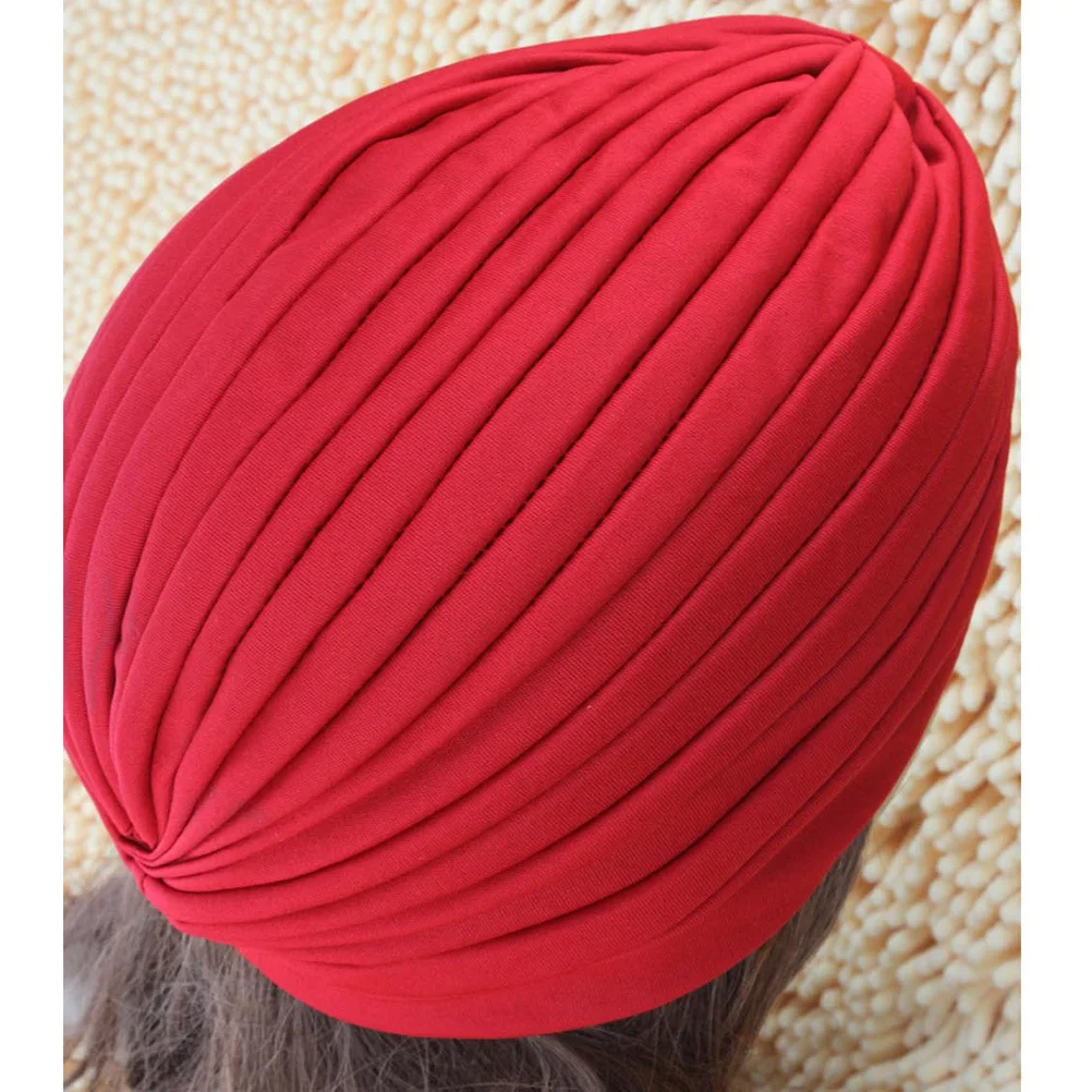 

Cotton Turban Hat For Women Yoga Turtleneck Cap Red Baotou Headwear Winter Summer Hair Loss Solution Hat