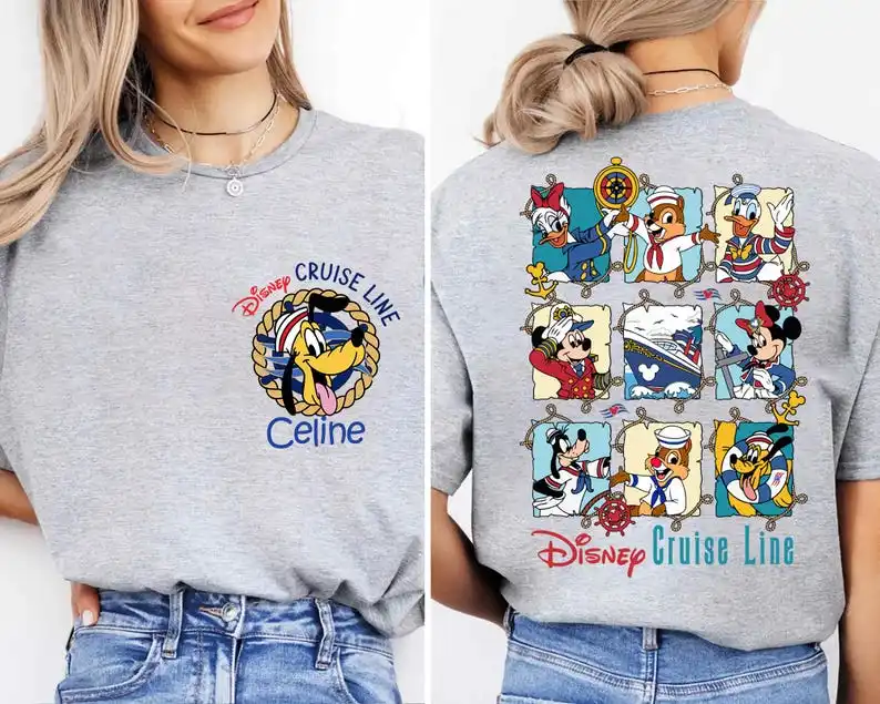 

2025 New Disney Pattern Printed Unisex Street Fashion Trend Short Sleeved Pure Cotton Round Neck T Shirt