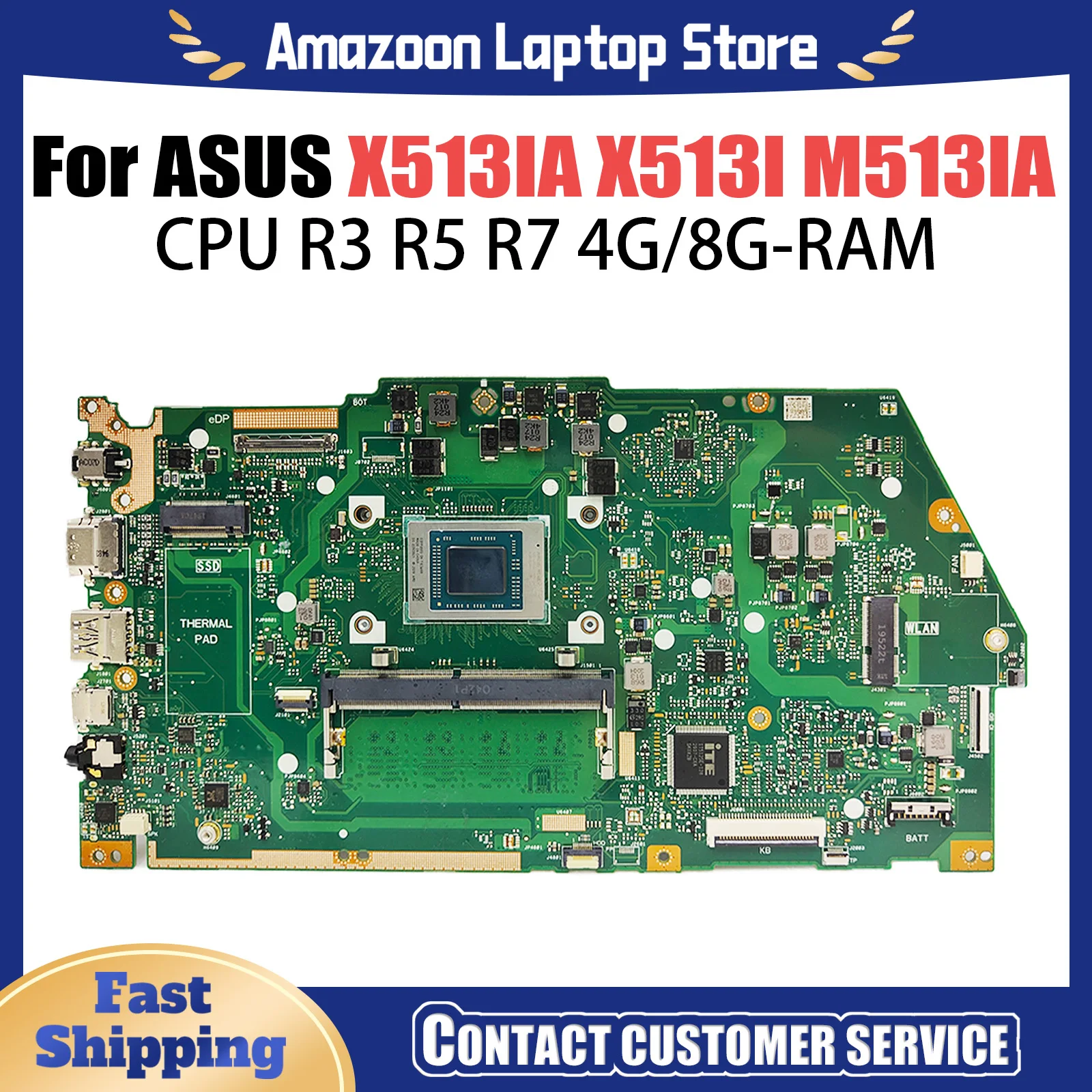 X513IA Mainboard For ASUS VivoBook X513I M513IA KM513IA Laptop Motherboard R5-4500U R7-4700U UMA 4GB/8GB-RAM 100% Working