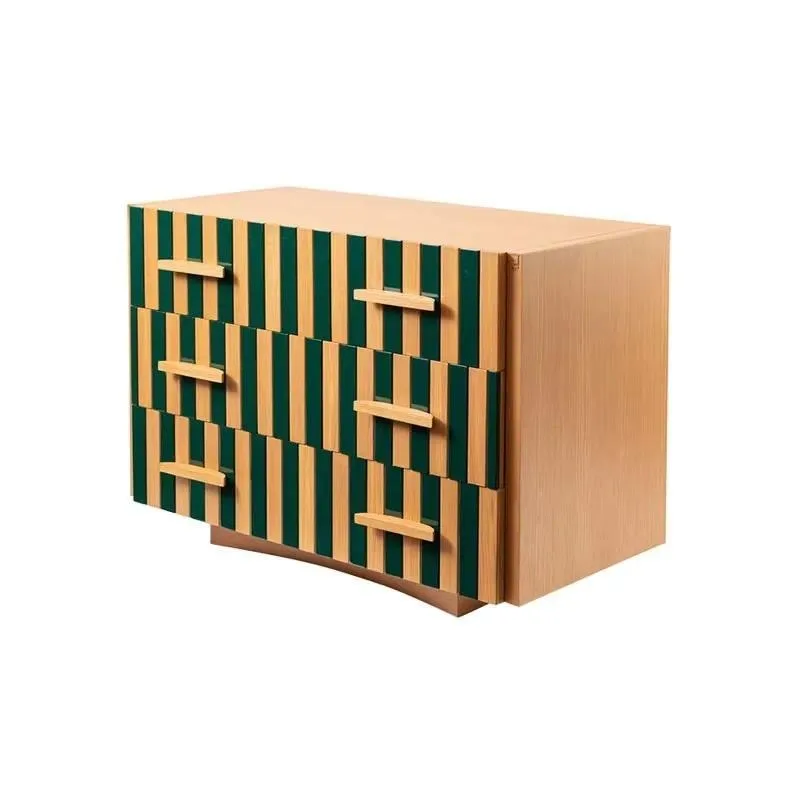 Modern art decorative cabinet creative color blocking light luxury solid wood living room dining side cabinet
