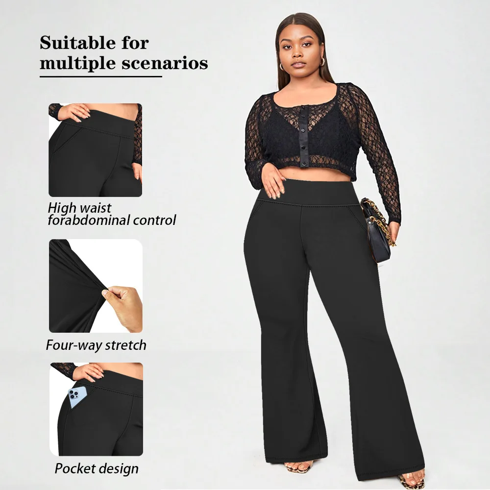 سراويل يوجا عالية الخصر مقاس كبير مع جيوب سراويل يوجا عالية المرونة غير رسمية 2025 #3