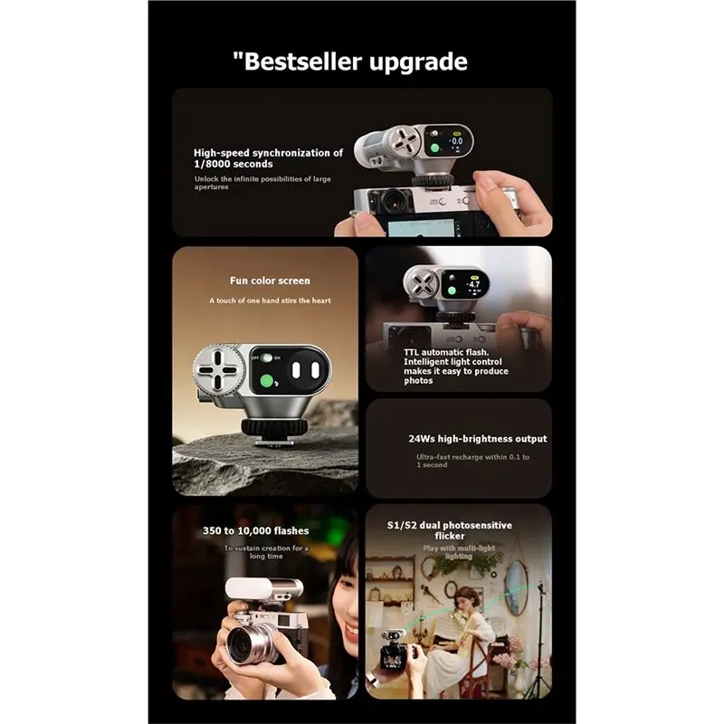 FEDI-Z1 Pro Mini Rechargeable Camera Flash Light Speedlite With Diffuser For Fuji Compact And Versatile Lighting Solution