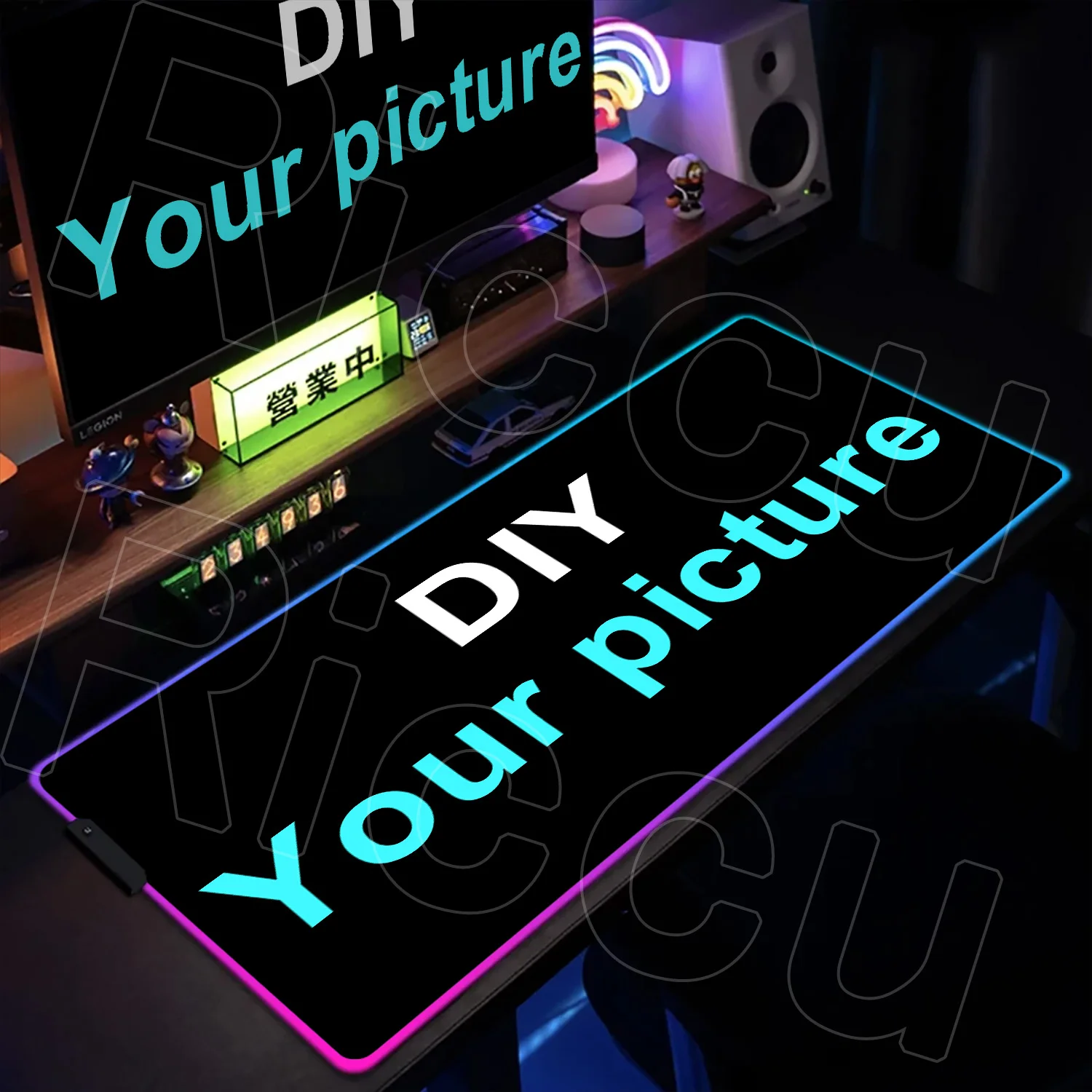 RGB Dark Horror punk Skull DIY customize HD Mouse Pad Large Game 90x40cm Gaming Keyboard Table Rubber Office Carpet LED Desk mat