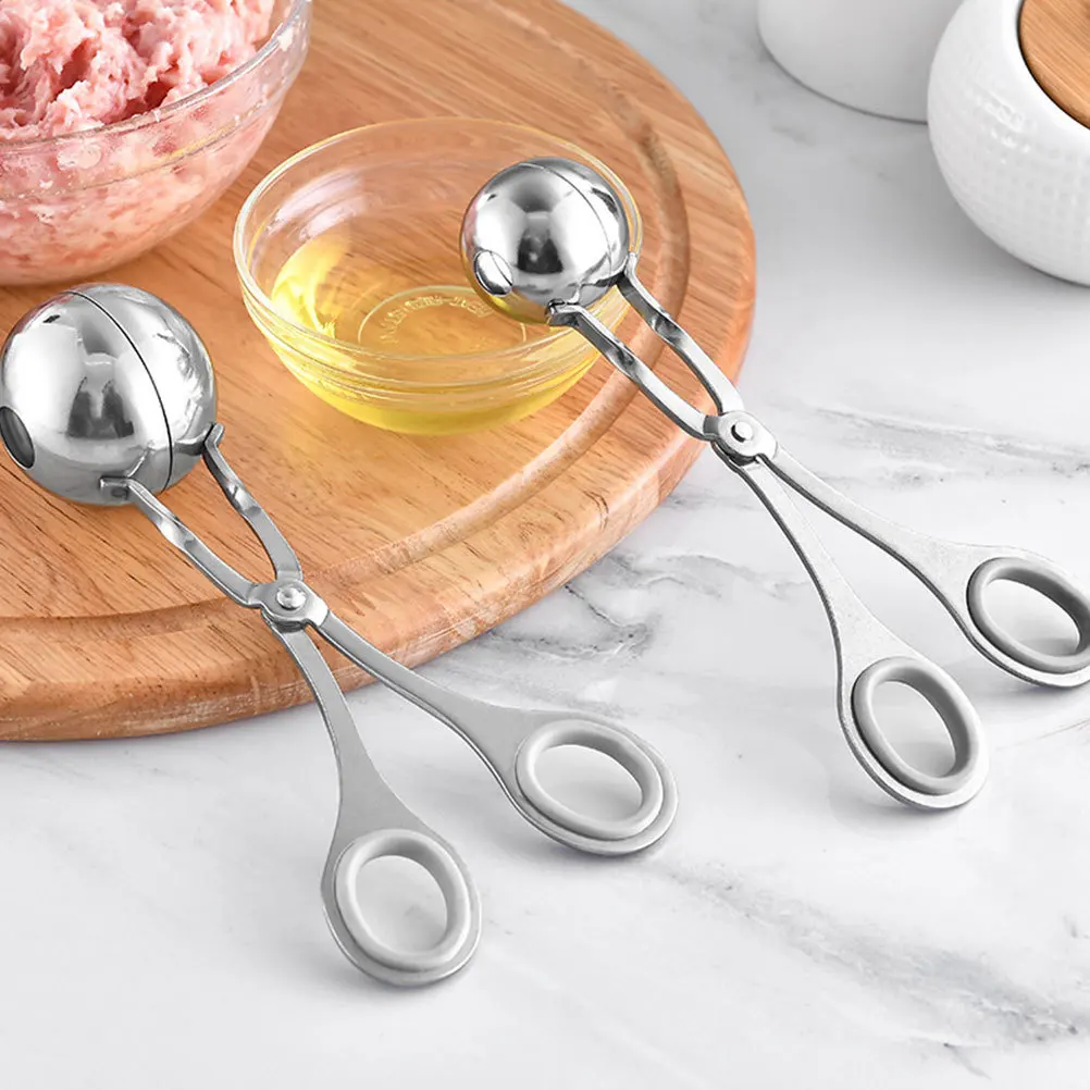 

2Pcs Stainless Steel Meatball Makers Scissor Shaped Ergonomic Meatball Baller Tools Easy Clean Kitchen Utensils for Meat Fish