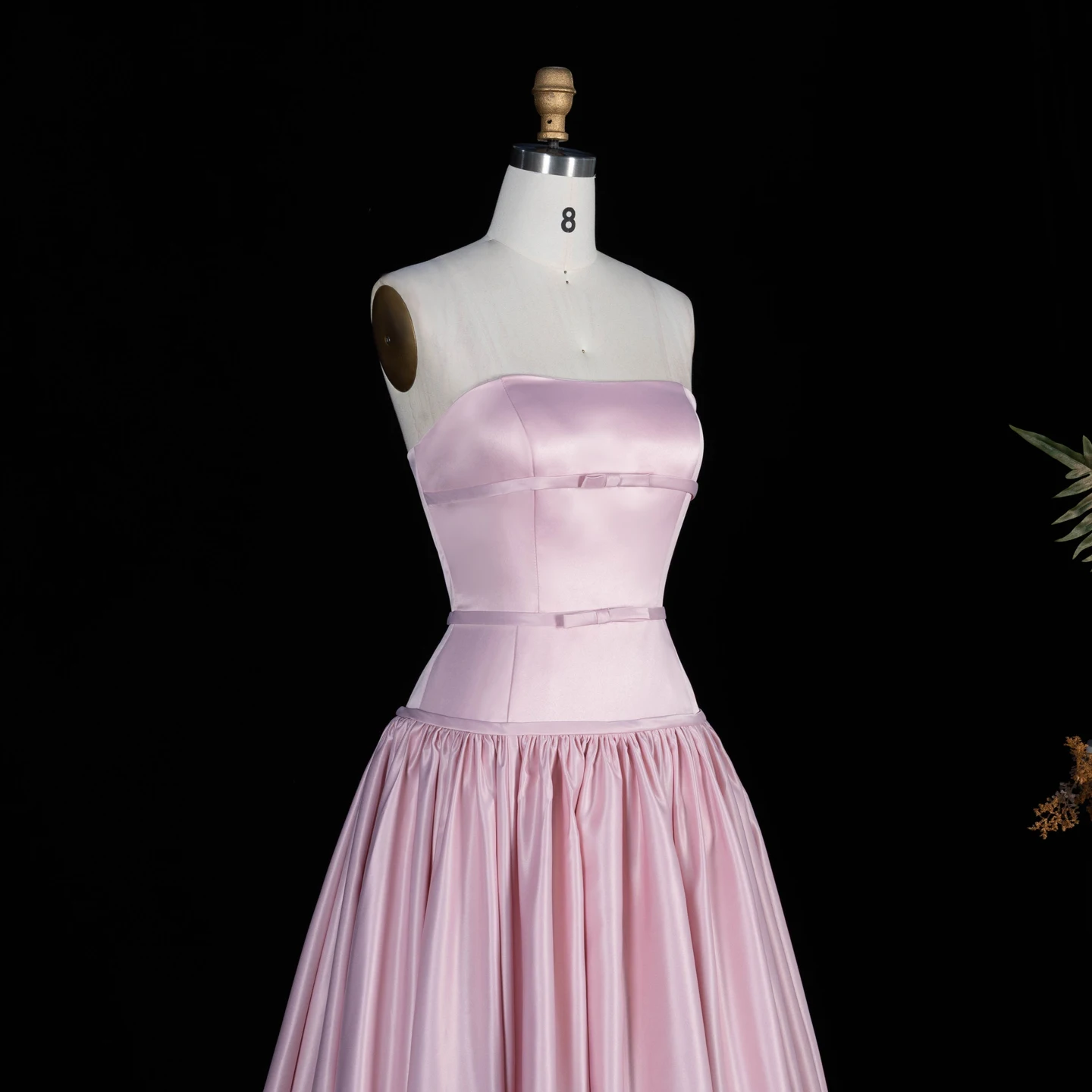 Sharon Said Arabisches Dubai Luxus Rosa Plissiertes Trägerloses Abendkleid A-Linie Saudi-Arabien Formelle Partykleider SF022 Maßanfertigung – Detail 14