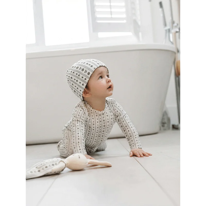 Ali layette SS26 Striped Floral Print Pajama Family Matching Collection Rompers Sets
