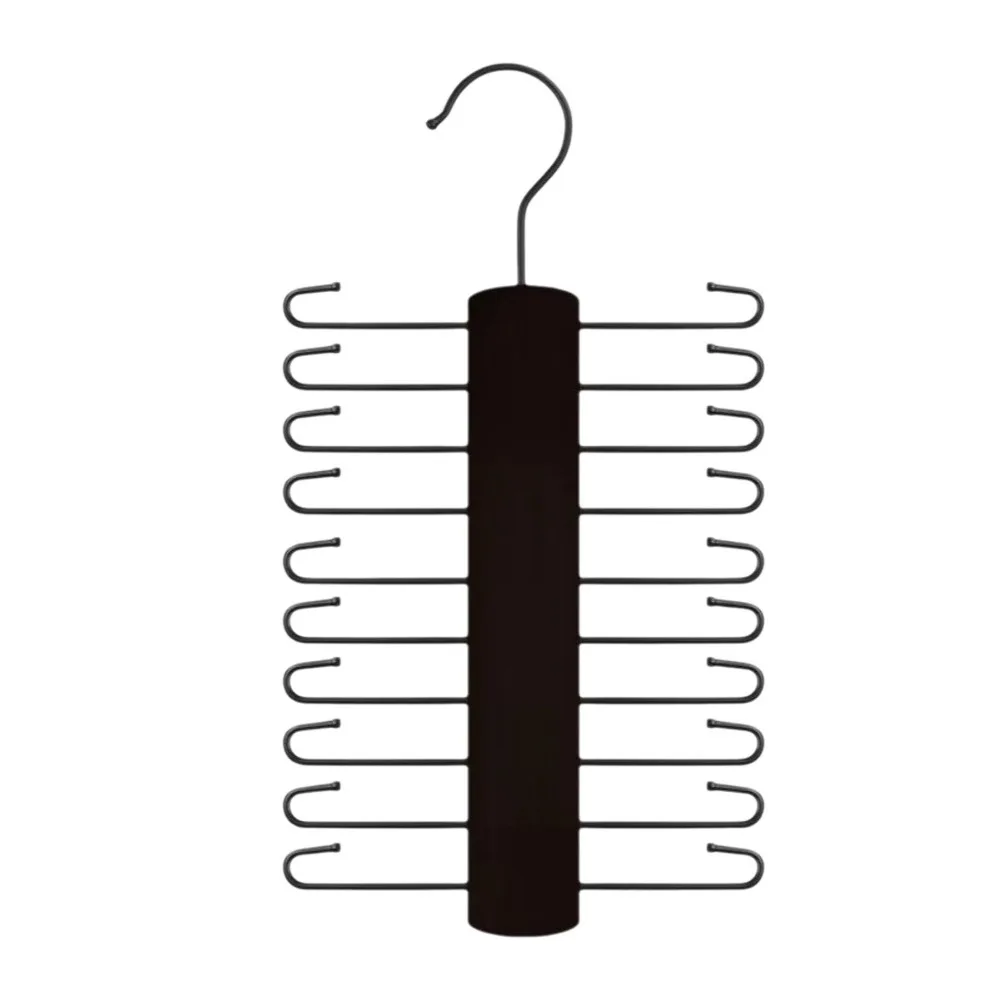 360° Rotating Wooden Tie Rack Non-Slip Space Saving Tie Storage Rack with 20 Hooks Ties Organizer Racks Wardrobe